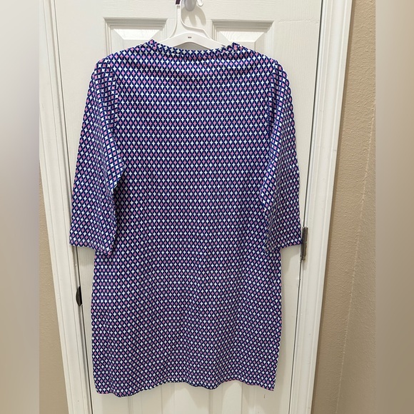 BODEN Diamond Pattern Scoop Neck 3/4 Sleeve 100% Cotton Nightgown size 10 NEW - Picture 2 of 10